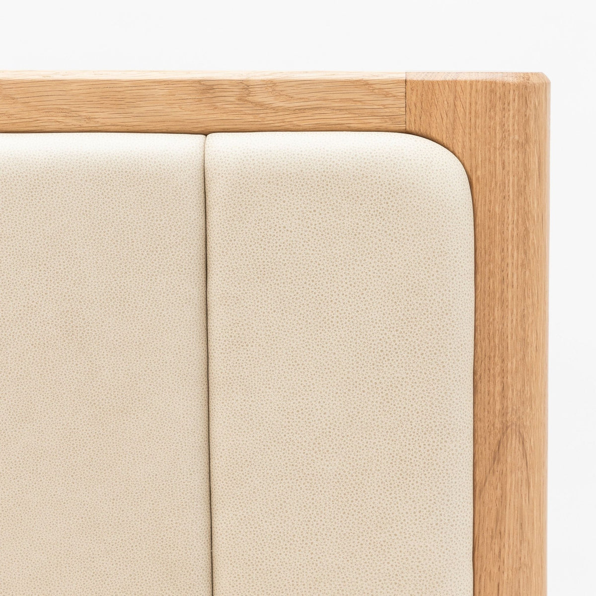 Hover Bed - Light Oak & Limestone Leather - Beds Tolv Loom Collection Dubai