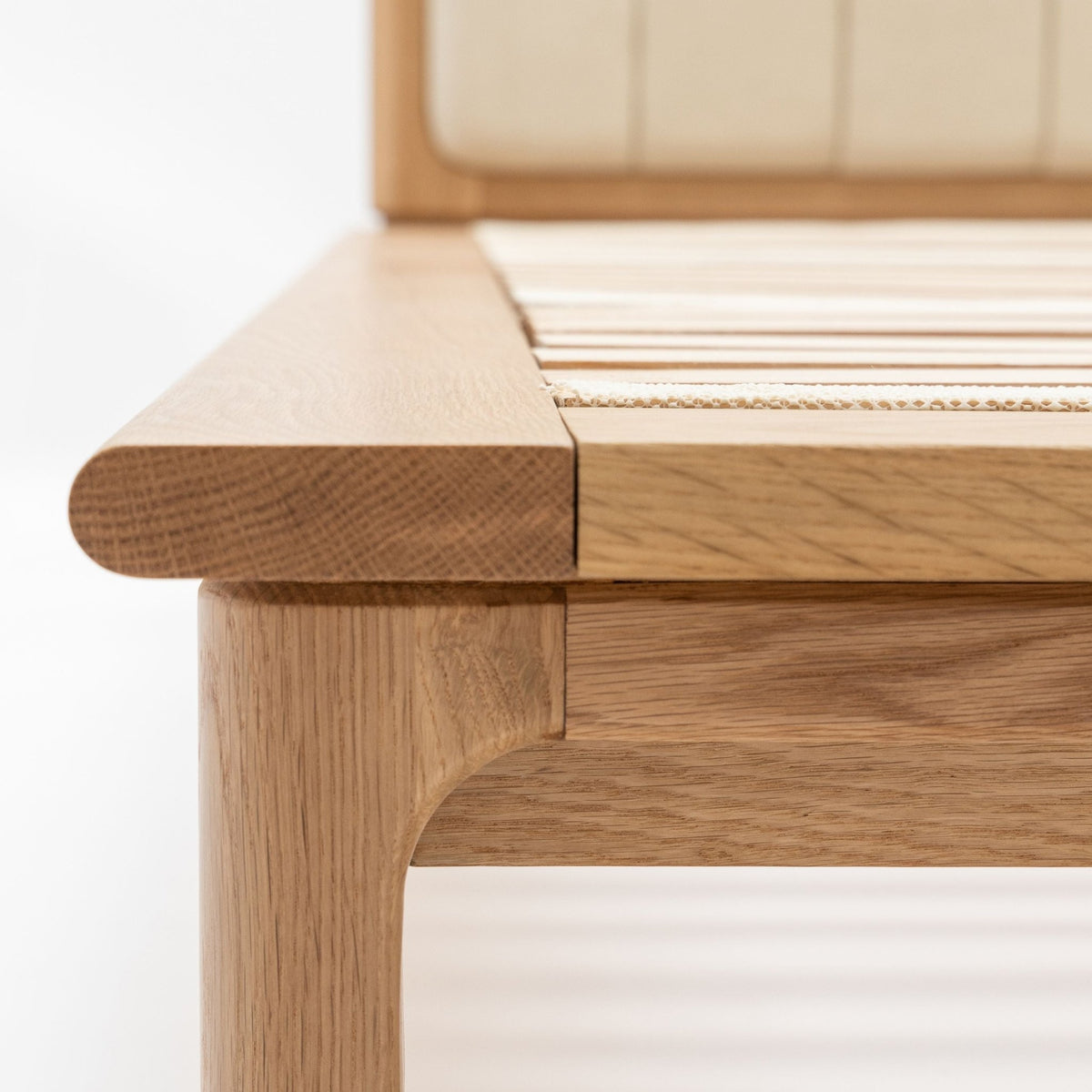 Hover Bed - Light Oak & Limestone Leather - Beds Tolv Loom Collection Dubai