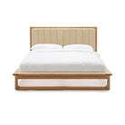 Hover Bed - Light Oak & Limestone Leather - Beds Tolv Loom Collection Dubai