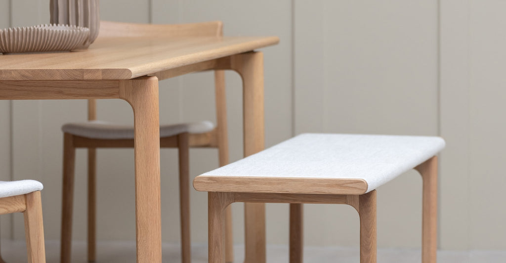 HOVER BENCH - LIGHT OAK & OATMEAL - THE LOOM COLLECTION