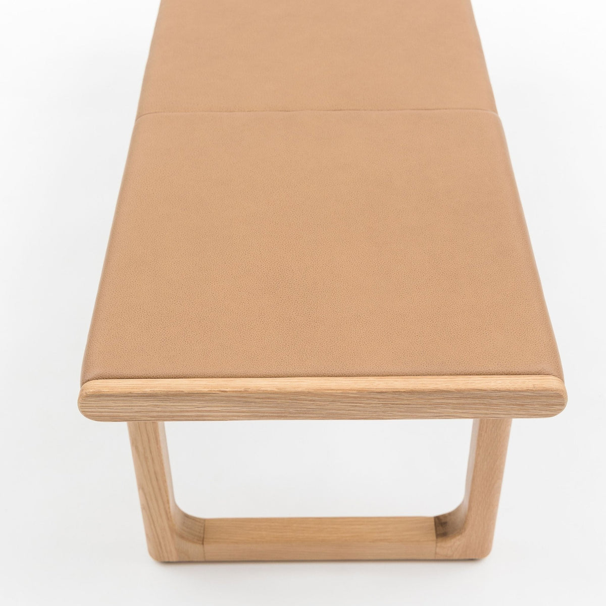 Hover Bench - Light Oak & Pecan Leather - Benches Tolv Loom Collection Dubai