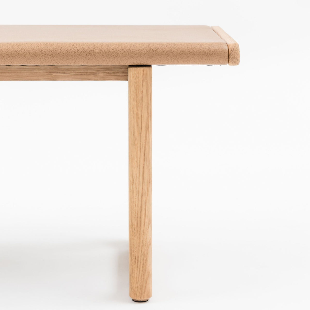 Hover Bench - Light Oak & Pecan Leather - Benches Tolv Loom Collection Dubai