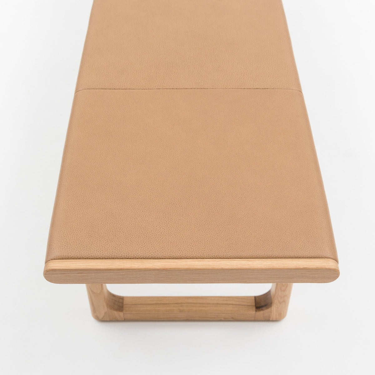 Hover Bench - Light Oak & Pecan Leather - Benches Tolv Loom Collection Dubai