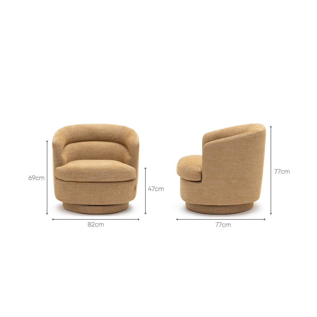 Hugo Swivel Chair - Cinnamon