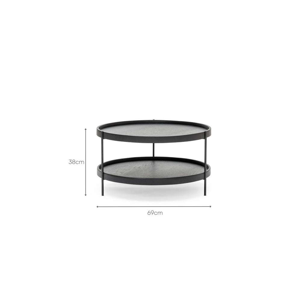 Humla Coffee Table - Black Oak - Coffee Tables Tolv Loom Collection Dubai