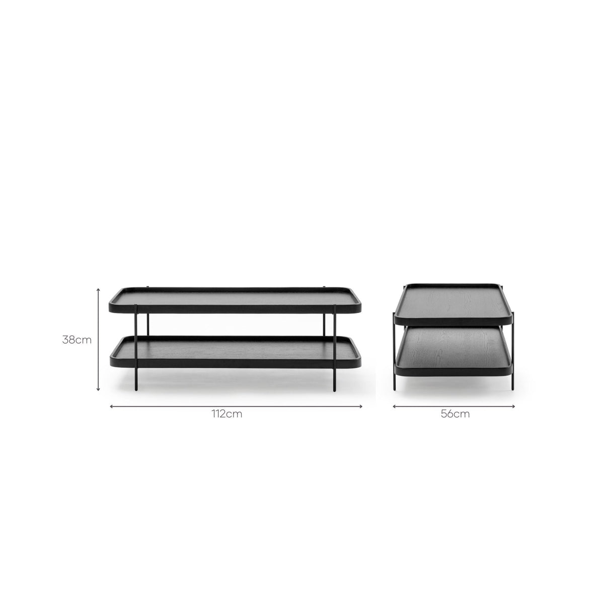 Humla Rectangular Coffee Table - Black Oak - Coffee Tables Tolv Loom Collection Dubai