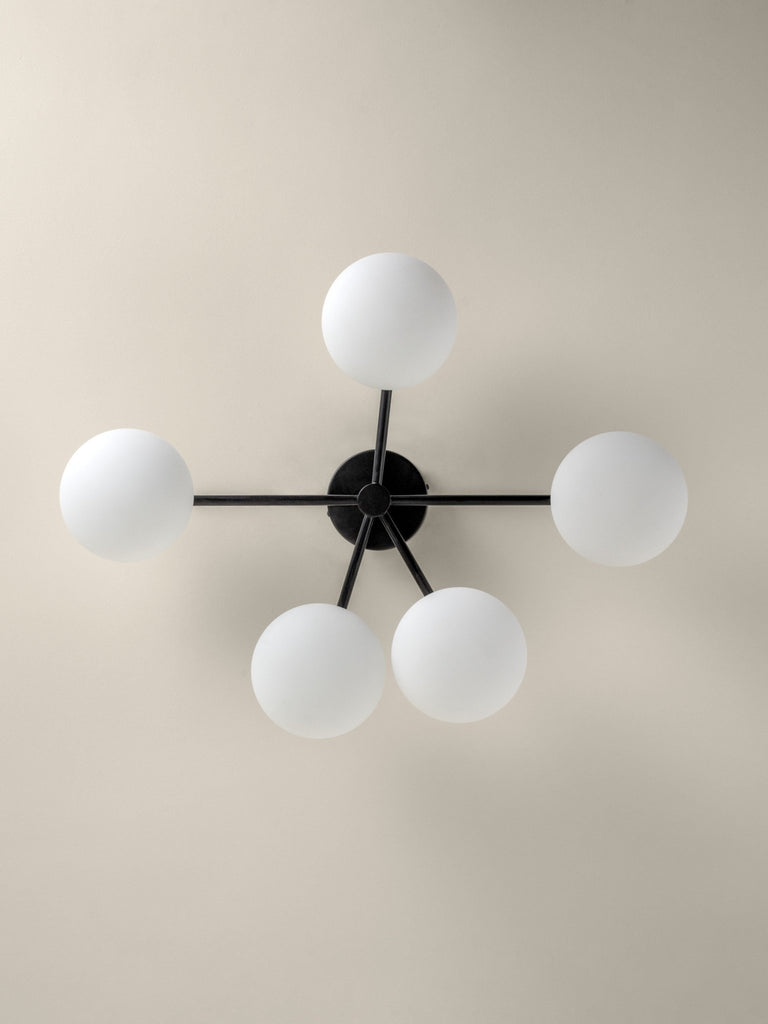 Imperial - 5 Light Black And Opal Flush - Loom Collection