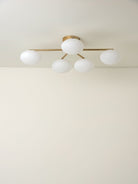 Imperial - 5 Light Brass And Opal Flush