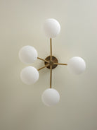 Imperial - 5 Light Brass And Opal Flush