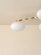 Imperial - 8 Light Aged Brass And Opal Flush Pendant