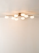 Imperial - 8 Light Aged Brass And Opal Flush Pendant