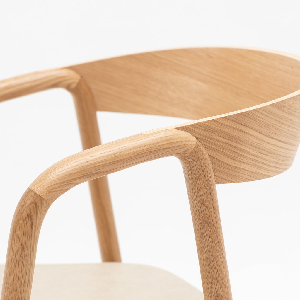 Inlay Chair - Light Oak & Limestone Leather