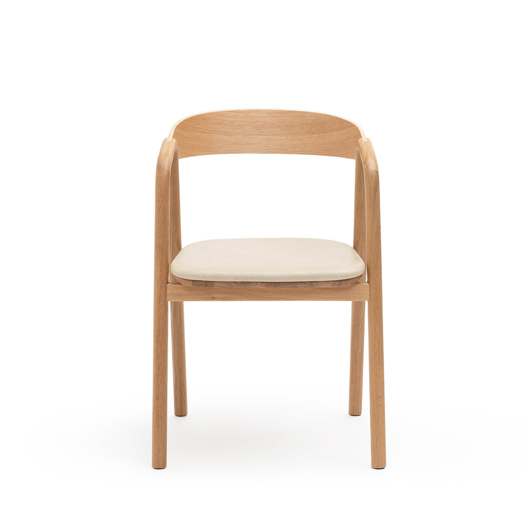 Inlay Chair - Light Oak & Limestone Leather