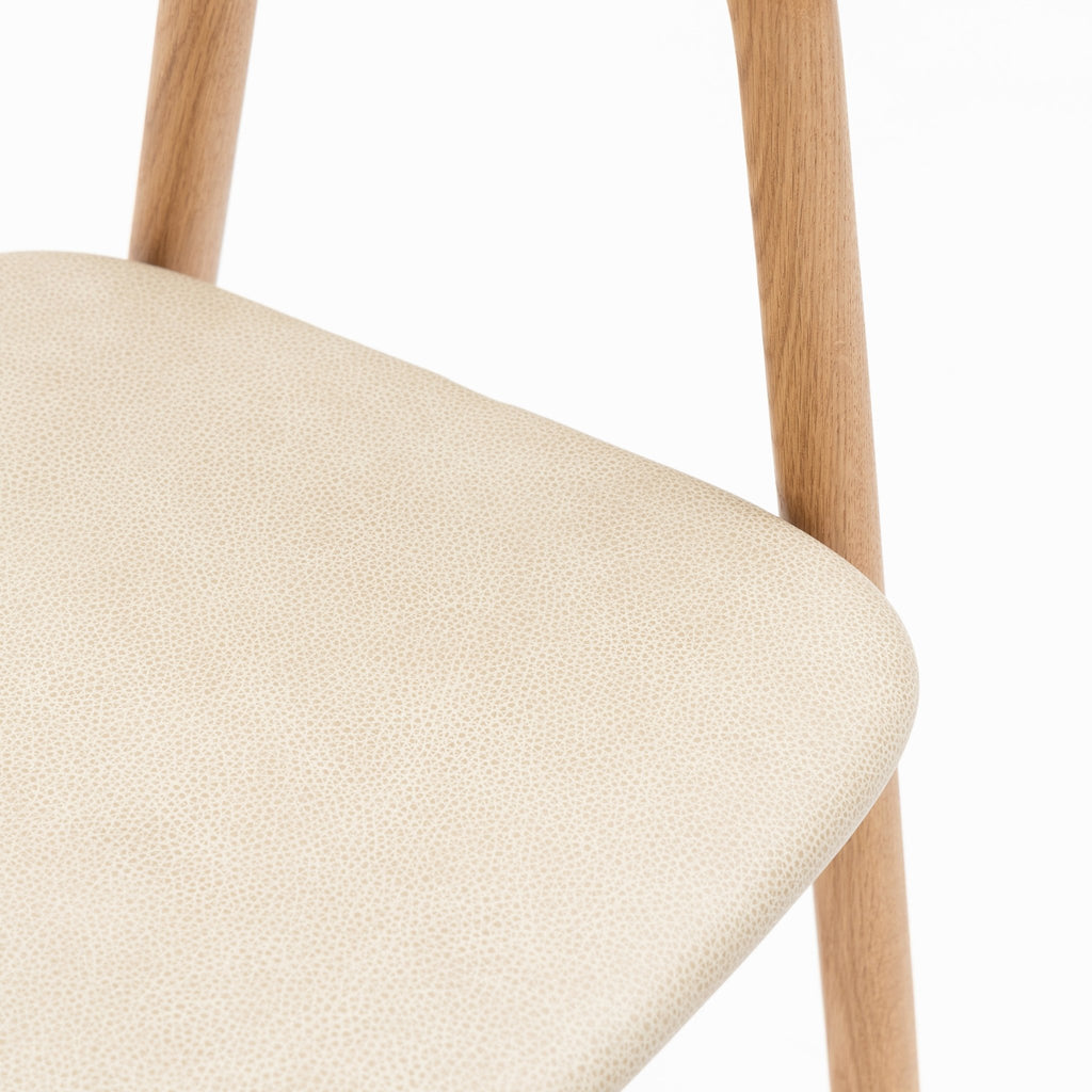Inlay Chair - Light Oak & Limestone Leather