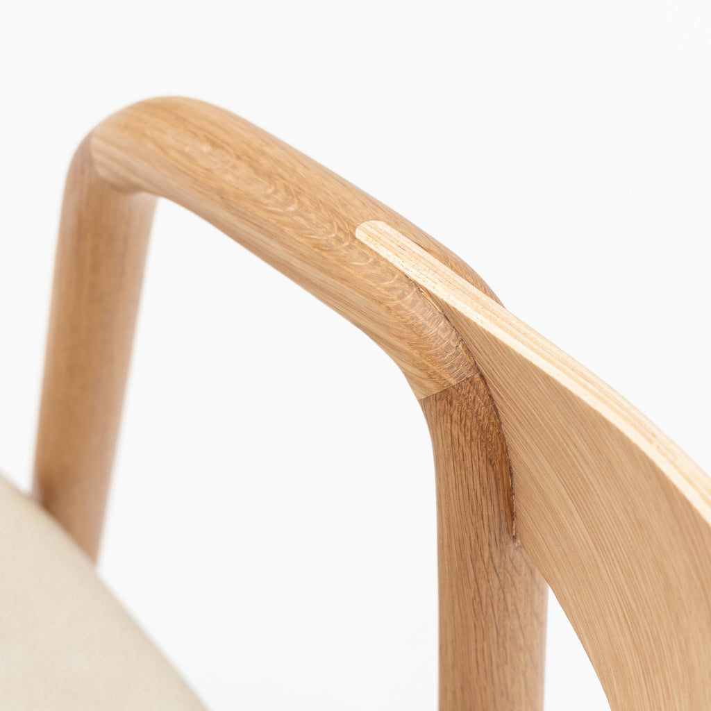 Inlay Chair - Light Oak & Limestone Leather