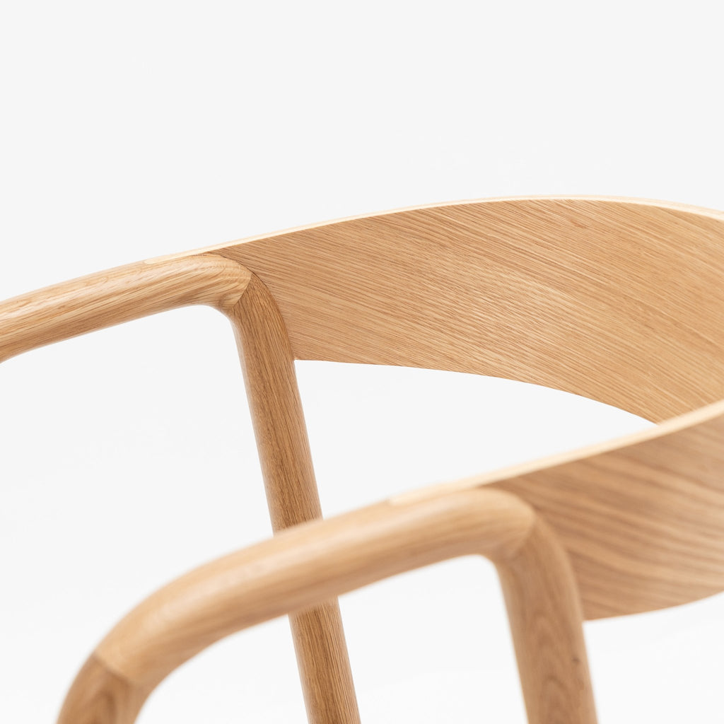 Inlay Chair - Light Oak & Limestone Leather