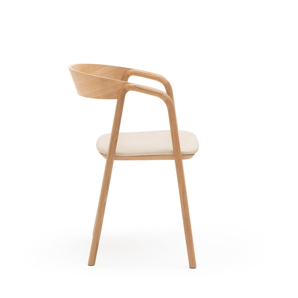 Inlay Chair - Light Oak & Limestone Leather