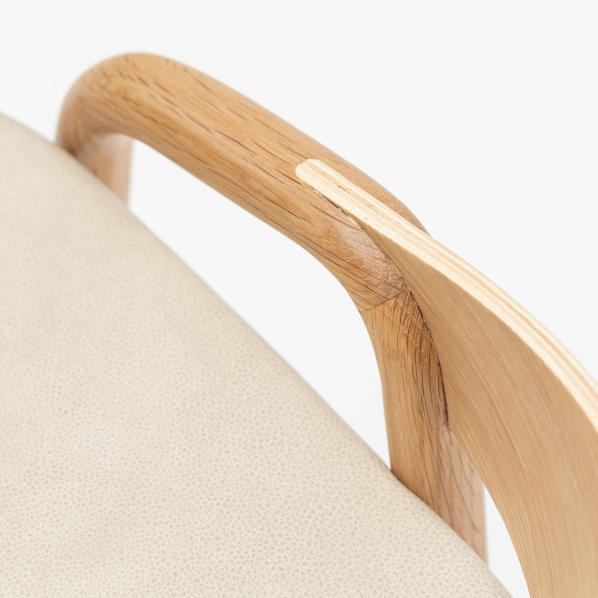 Inlay Counter Chair - Light Oak & Limestone Leather