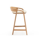 Inlay Counter Chair - Light Oak & Limestone Leather