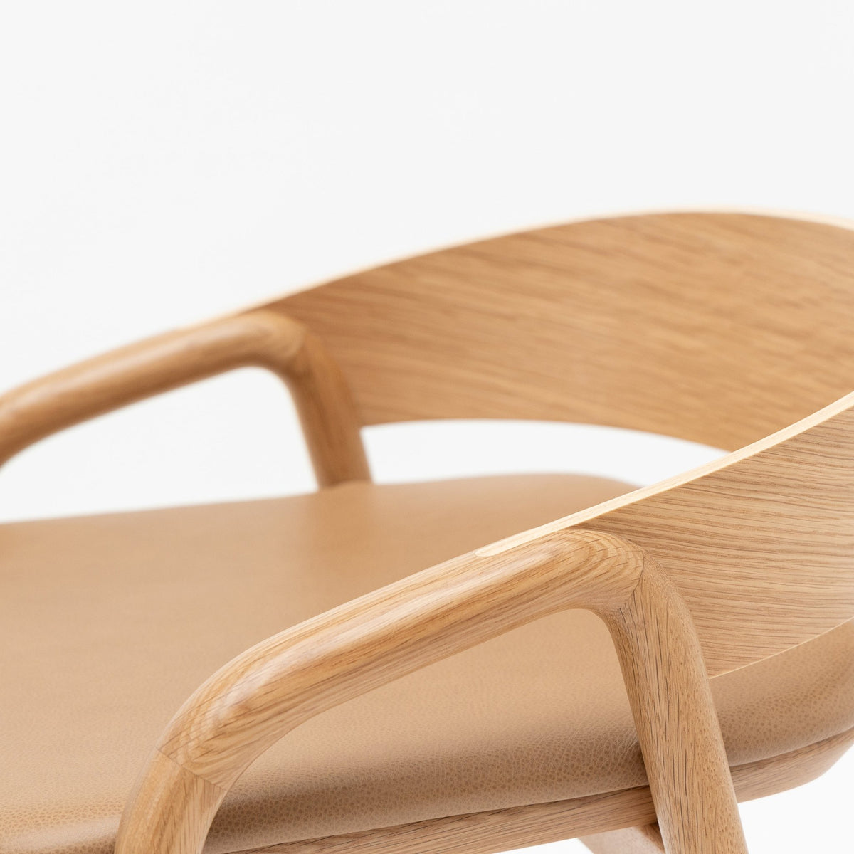 Inlay Counter Chair - Light Oak & Pecan Leather
