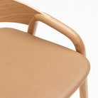 Inlay Counter Chair - Light Oak & Pecan Leather