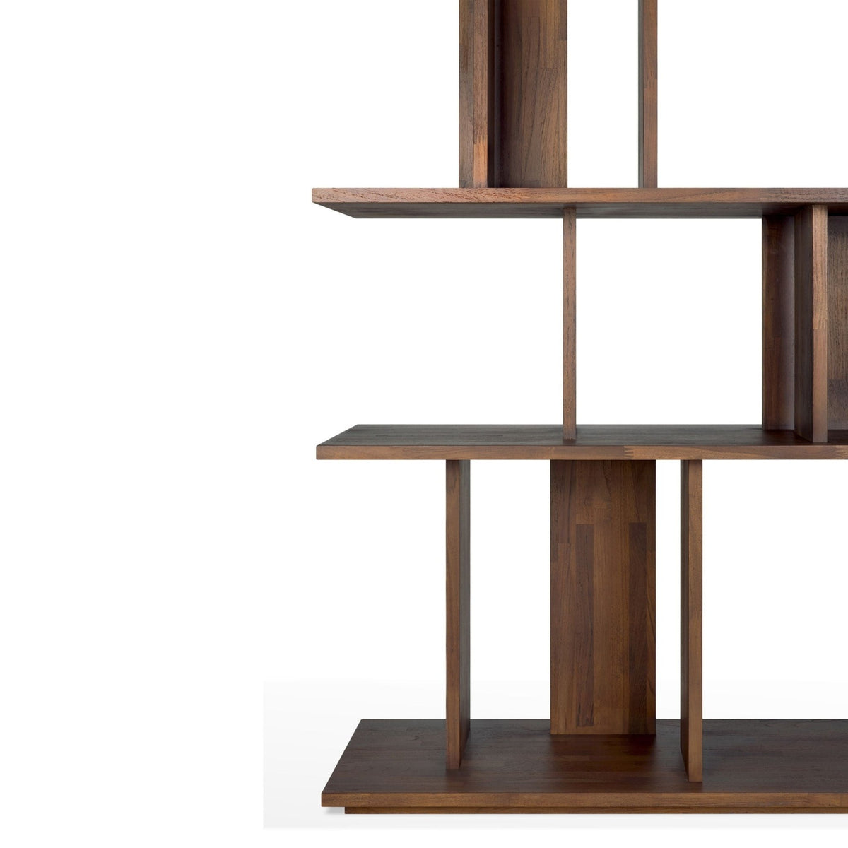 Irregular Rack - Varnished Teak - Brown - Shelving Ethnicraft Loom Collection Dubai
