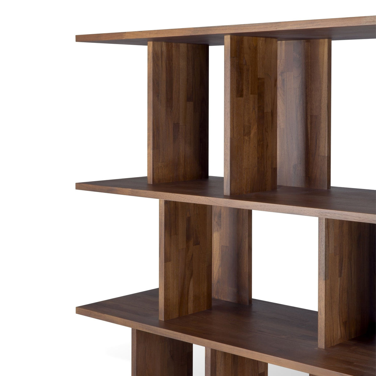 Irregular Rack - Varnished Teak - Brown - Shelving Ethnicraft Loom Collection Dubai