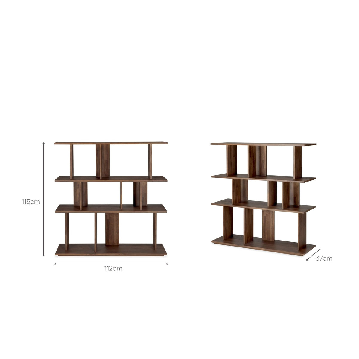 Irregular Rack - Varnished Teak - Brown - Shelving Ethnicraft Loom Collection Dubai