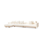 Islet Extra Large L Shaped Sofa - Light Oak & Cobbler Panna Cotta