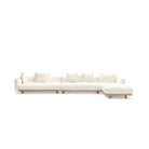Islet Extra Large L Shaped Sofa - Light Oak & Cobbler Panna Cotta