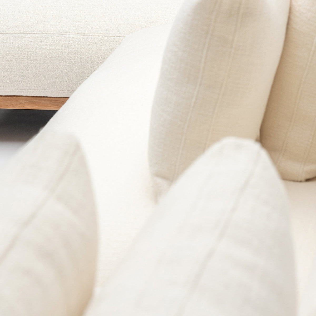 Islet Extra Large L Shaped Sofa - Light Oak & Cobbler Panna Cotta