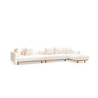 Islet Extra Large L Shaped Sofa - Light Oak & Cobbler Panna Cotta
