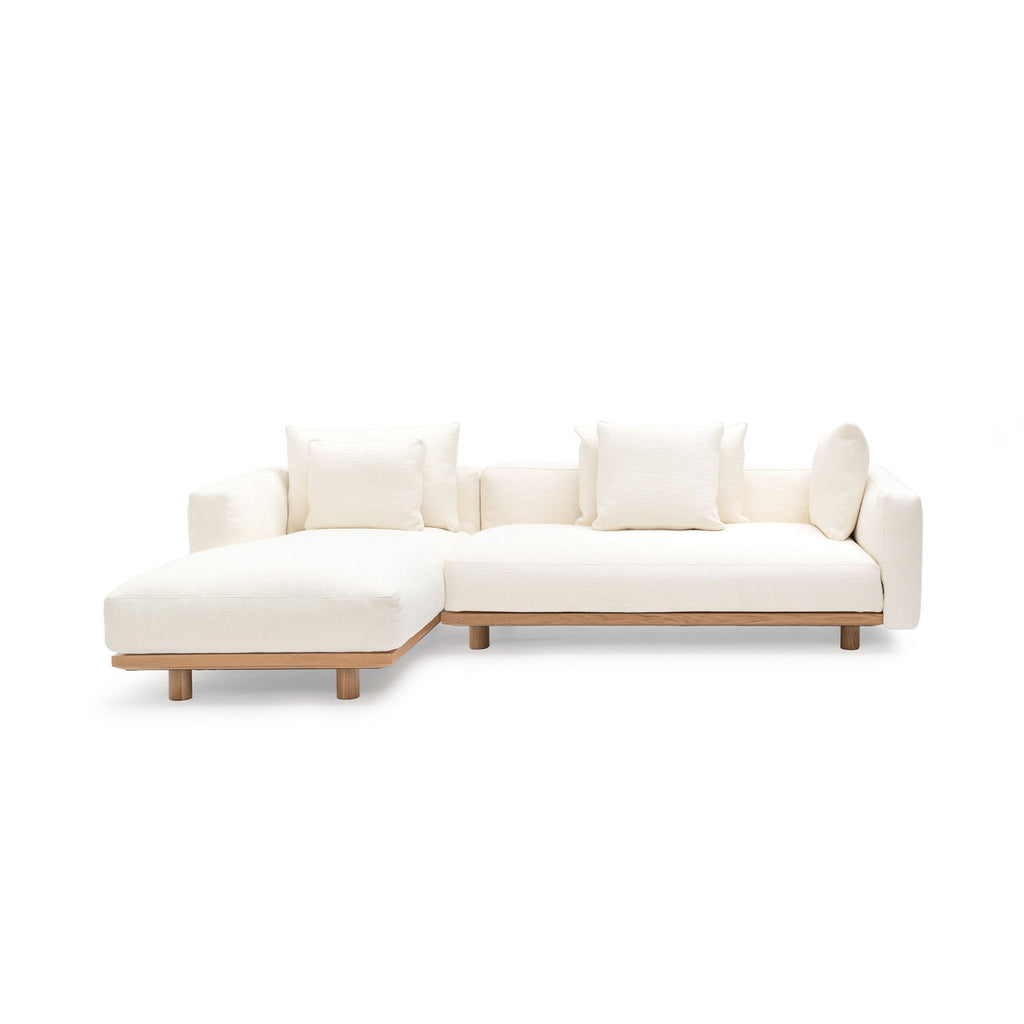 Islet L Shaped Sofa - Light Oak & Cobbler Panna Cotta - Modular Sofas Tolv Loom Collection Dubai