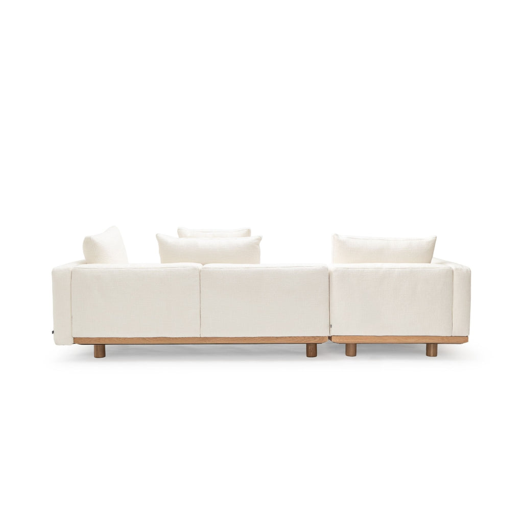 Islet L Shaped Sofa - Light Oak & Cobbler Panna Cotta - Modular Sofas Tolv Loom Collection Dubai