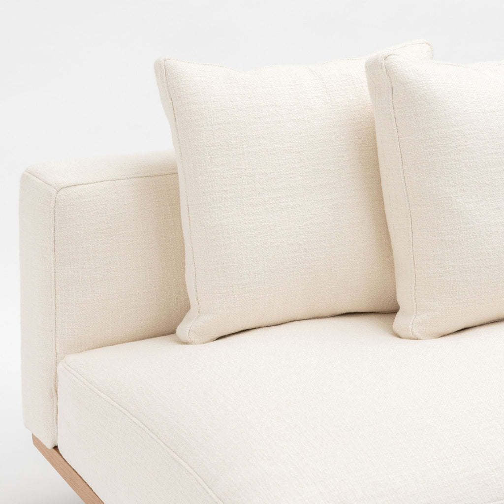 Islet L Shaped Sofa - Light Oak & Cobbler Panna Cotta - Modular Sofas Tolv Loom Collection Dubai