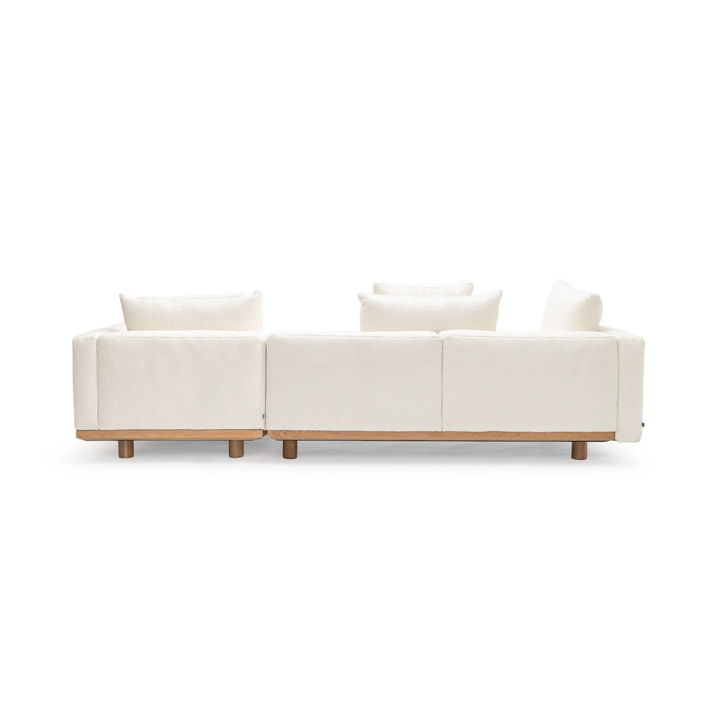 Islet L Shaped Sofa - Light Oak & Cobbler Panna Cotta - Modular Sofas Tolv Loom Collection Dubai