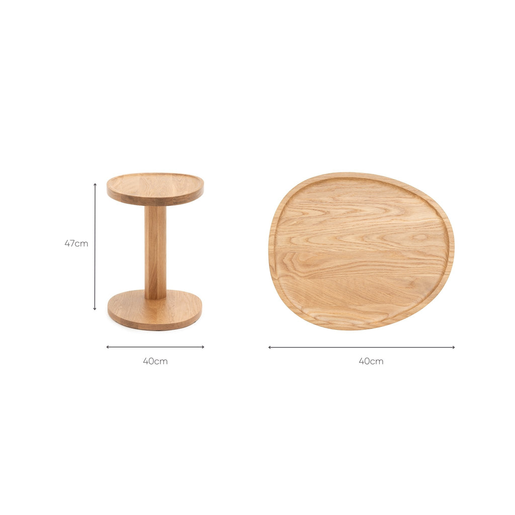 Islet Side Table - Light Oak - Side Tables Tolv Loom Collection Dubai