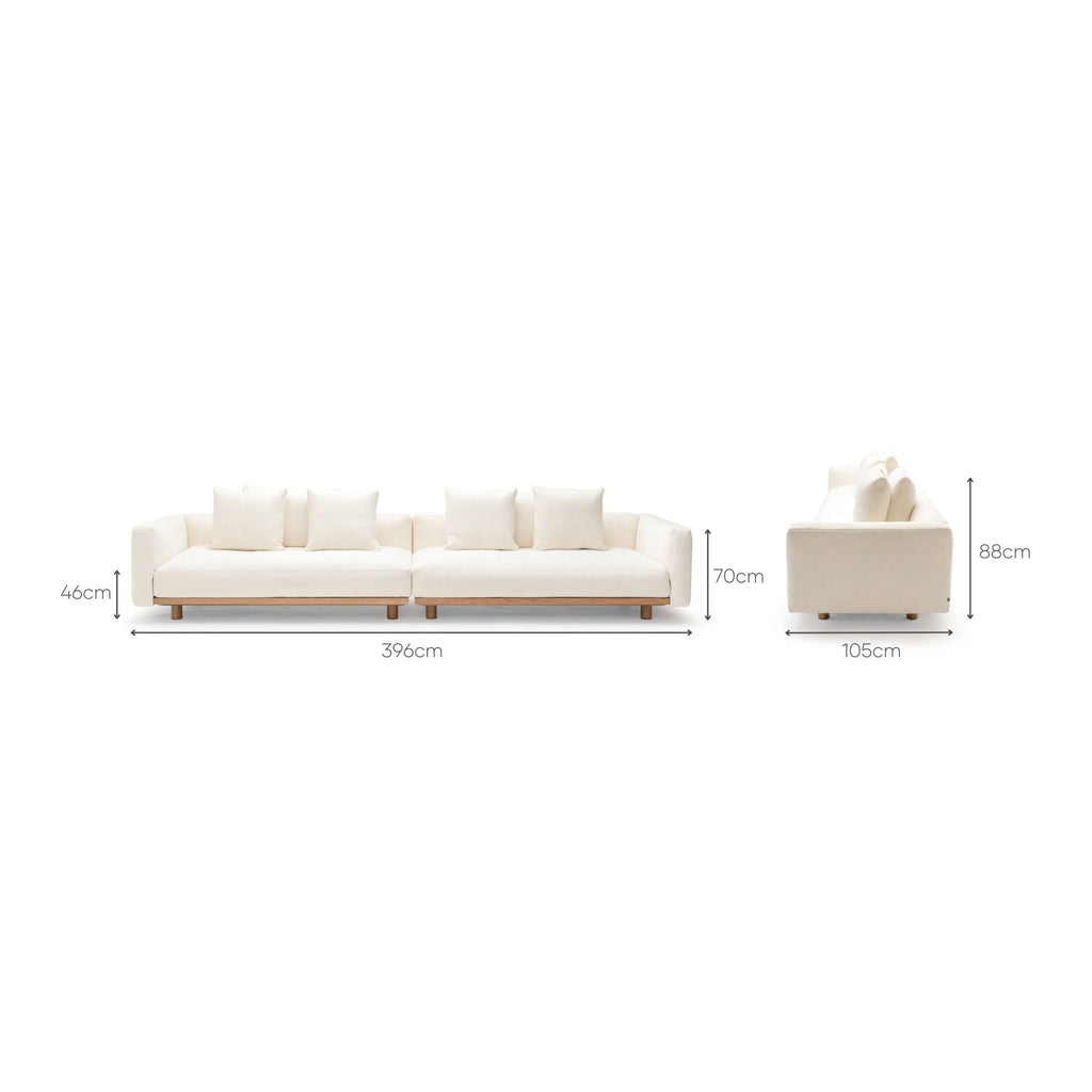 Islet Sofa - Light Oak & Cobbler Panna Cotta - Modular Sofas Tolv Loom Collection Dubai
