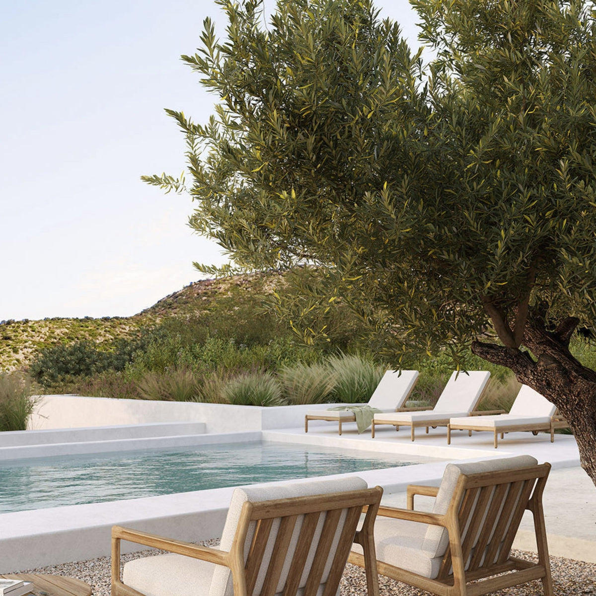 Jack Outdoor Adjustable Lounger - Off White