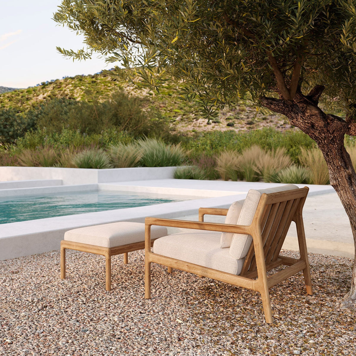 Jack Outdoor Footstool - Off White - Ethnicraft Loom Collection Dubai