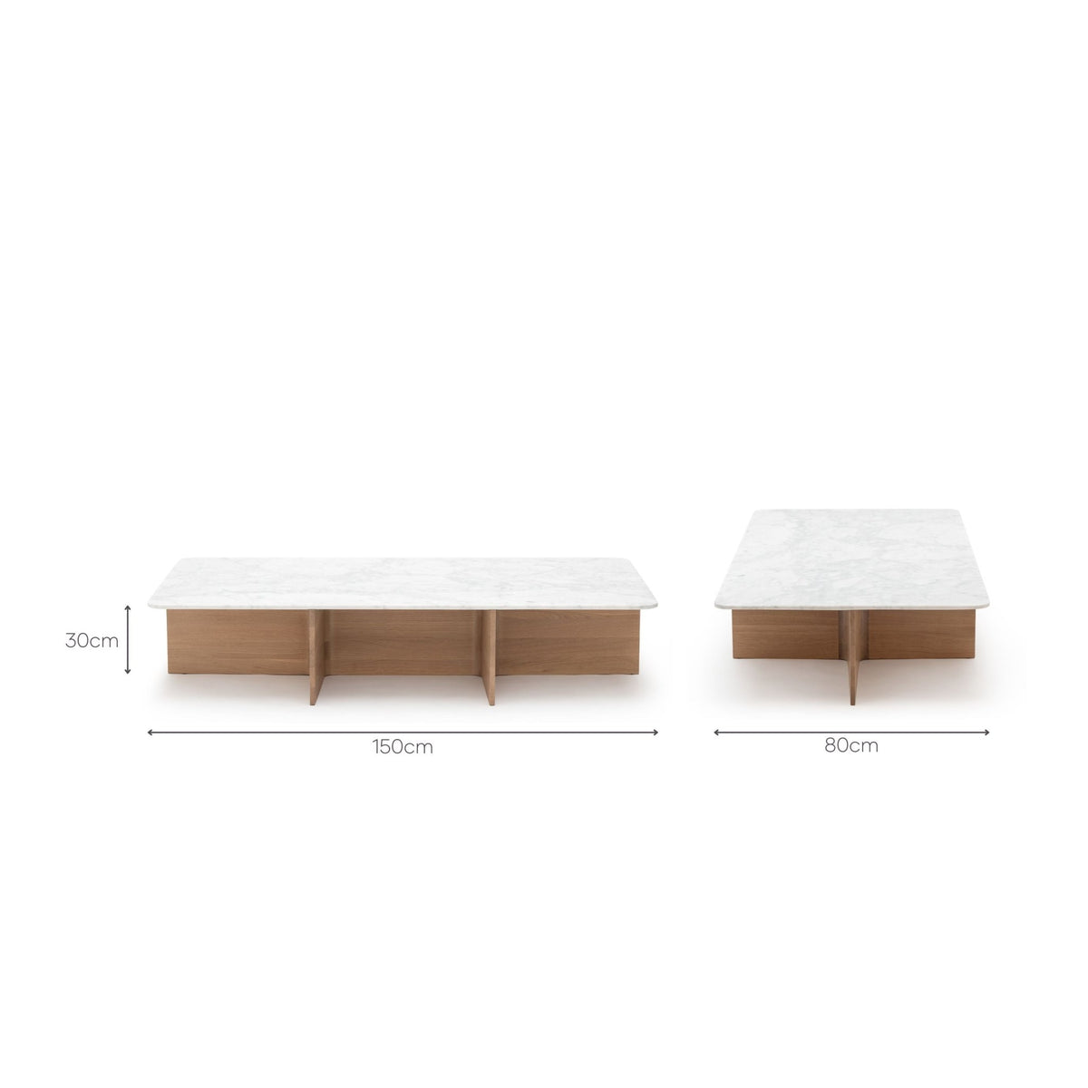 Jaunt 150 Rectangular Coffee Table - Blonde Oak & Bianca Carrara - Coffee Tables Tolv Loom Collection Dubai