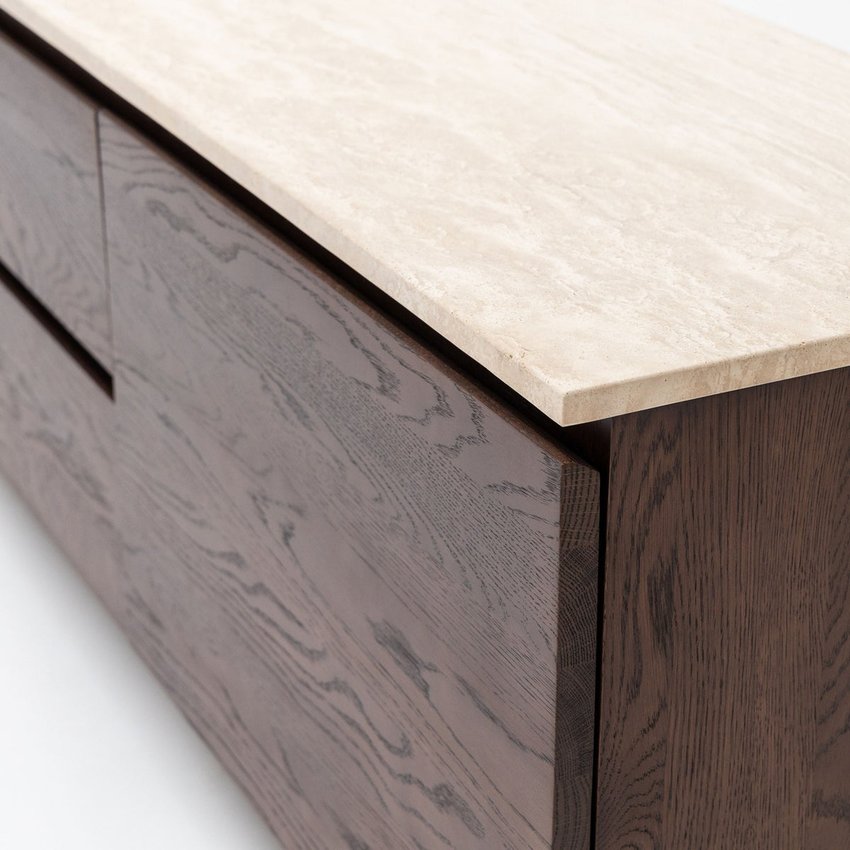 Kami 220 Entertainment Unit - Espresso Oak & Travertine - TV and Entertainment Units Tolv Loom Collection Dubai