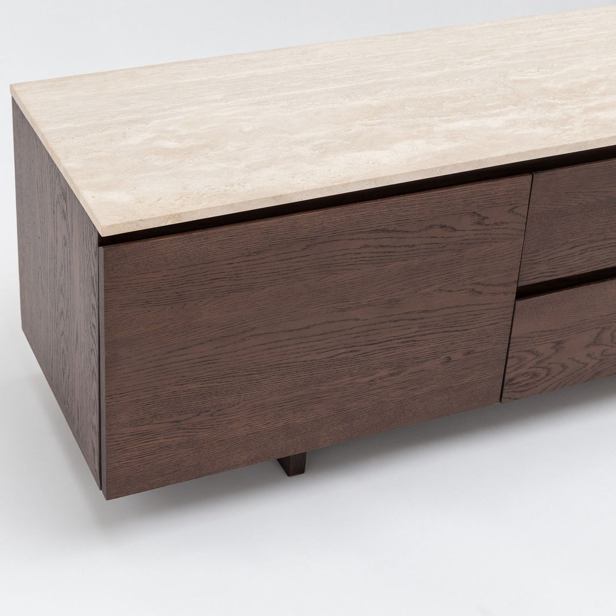 Kami 220 Entertainment Unit - Espresso Oak & Travertine - TV and Entertainment Units Tolv Loom Collection Dubai