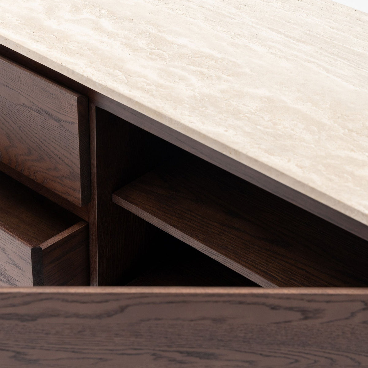 Kami 220 Entertainment Unit - Espresso Oak & Travertine - TV and Entertainment Units Tolv Loom Collection Dubai