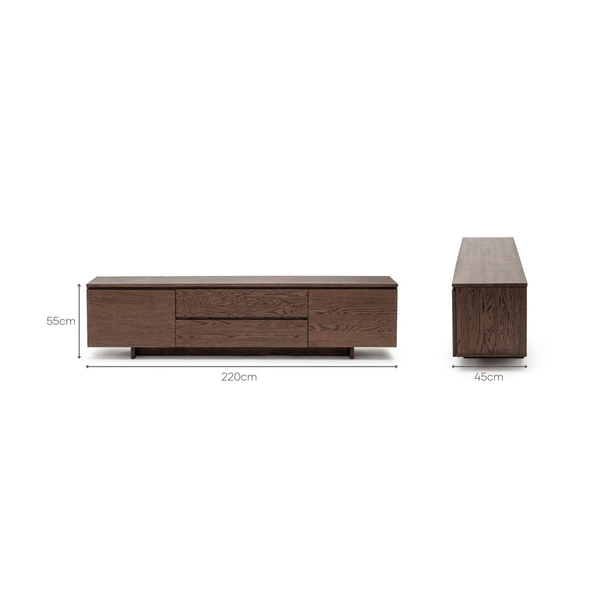 Kami 220 Entertainment Unit - Espresso Oak - TV and Entertainment Units Tolv Loom Collection Dubai