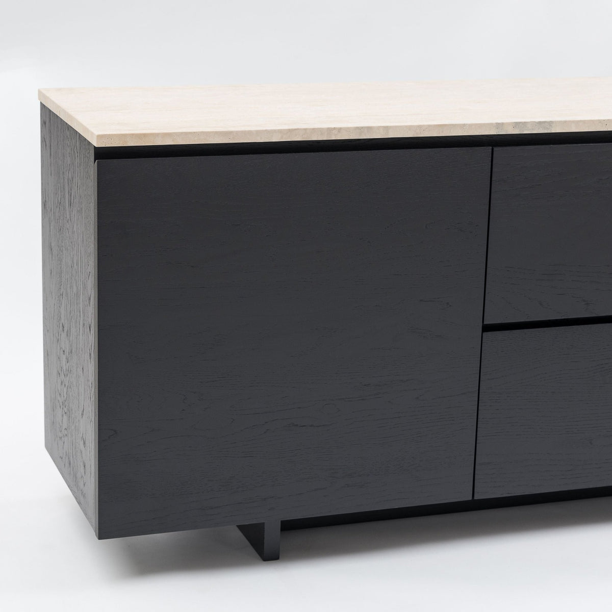 Kami 220 Sideboard - Black Oak & Travertine - Buffets & Sideboards Tolv Loom Collection Dubai