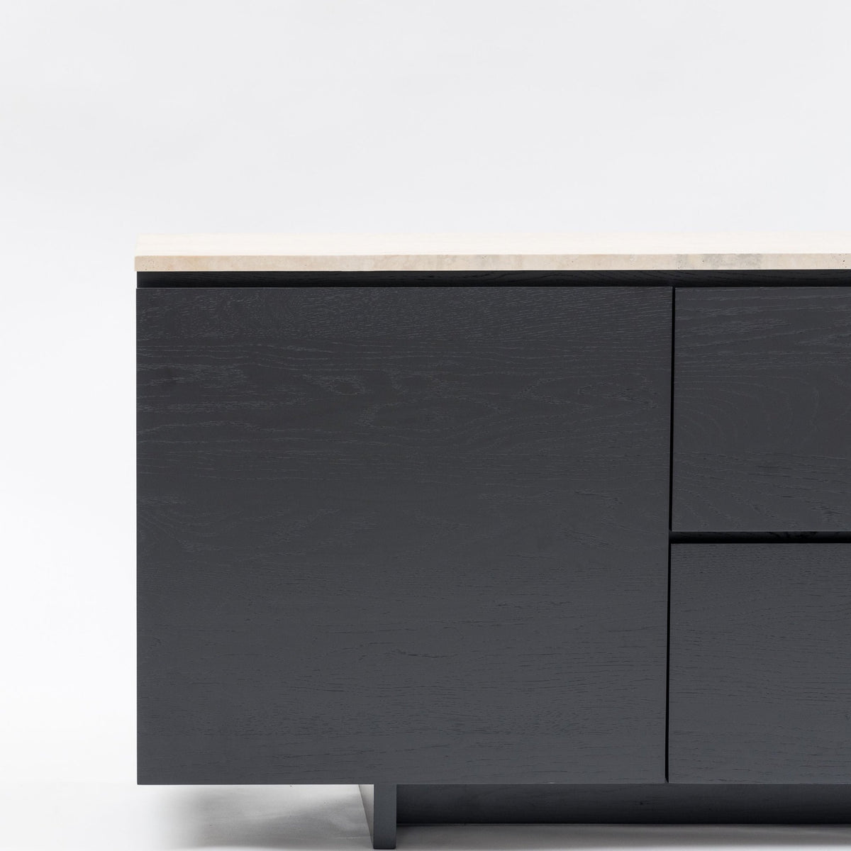 Kami 220 Sideboard - Black Oak & Travertine - Buffets & Sideboards Tolv Loom Collection Dubai
