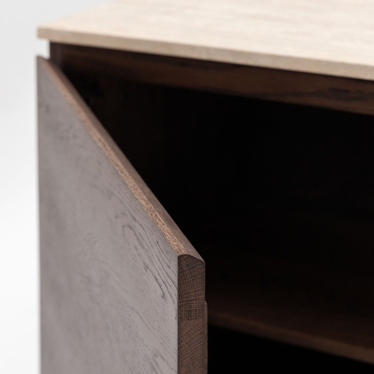 Kami 220 Sideboard - Espresso Oak & Travertine - Buffets & Sideboards Tolv Loom Collection Dubai