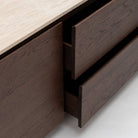 Kami 220 Sideboard - Espresso Oak & Travertine - Buffets & Sideboards Tolv Loom Collection Dubai