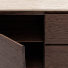 Kami 220 Sideboard - Espresso Oak & Travertine - Buffets & Sideboards Tolv Loom Collection Dubai